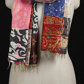 Bengal Kantha Handwork Patchwork Reversible Silk Stole 52
