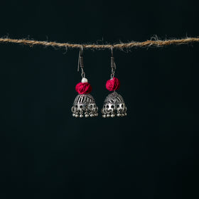 Jamdani Handloom Cotton Unstitched Dress Material: Kurta & Dupatta with Earrings 02