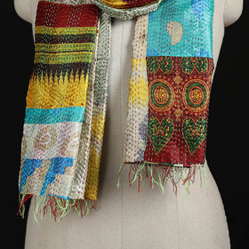 Bengal Kantha Handwork Patchwork Reversible Silk Stole 54
