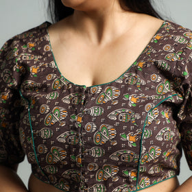 Brown - Kalamkari Printed Cotton Stitched Blouse