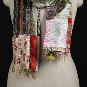 Bengal Kantha Handwork Patchwork Reversible Silk Stole 56