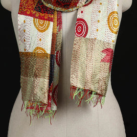 Bengal Kantha Handwork Patchwork Reversible Silk Stole 57