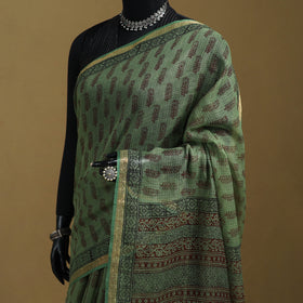 Bagh Hand Block Print Natural Dyed Kota Doria Cotton Saree 30
