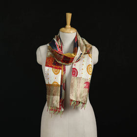 Bengal Kantha Handwork Patchwork Reversible Silk Stole 57