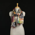 Bengal Kantha Handwork Patchwork Reversible Silk Stole 58