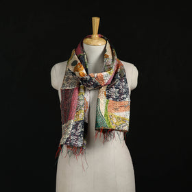 Bengal Kantha Handwork Patchwork Reversible Silk Stole 58