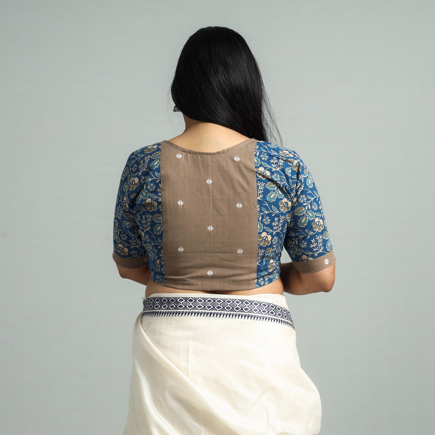 Blue - Kalamkari Printed Cotton Stitched Blouse