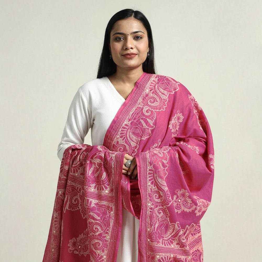 kantha embroidery dupatta