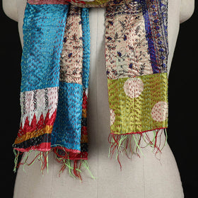 Bengal Kantha Handwork Patchwork Reversible Silk Stole 59