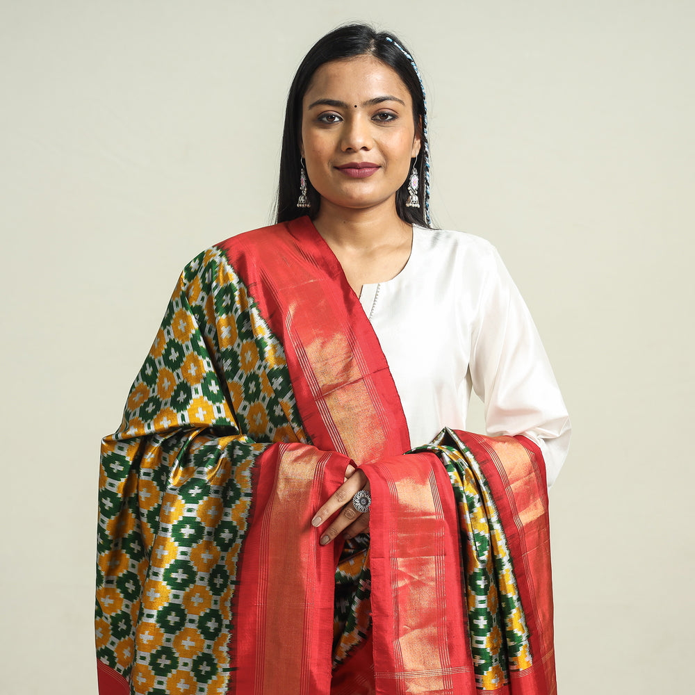 ikat silk dupatta