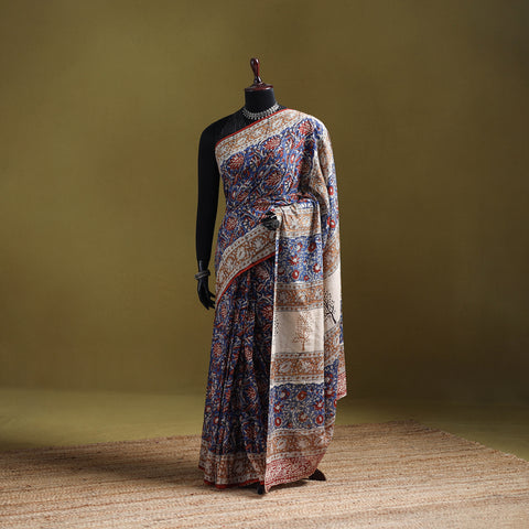 Bagru Hand Block Print Pure Mul Cotton Ready To Wear Saree 28