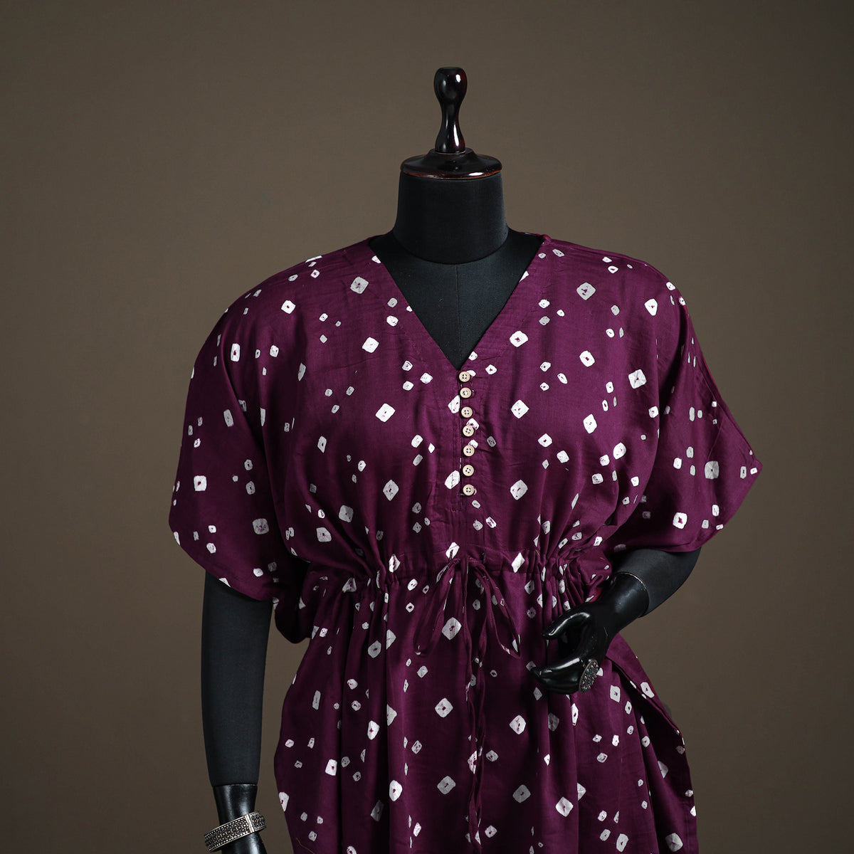 Bandhani Tie-Dye Cotton Kaftan (Medium) 104