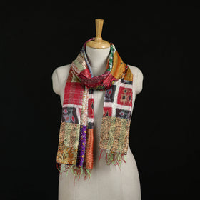 Bengal Kantha Handwork Patchwork Reversible Silk Stole 61