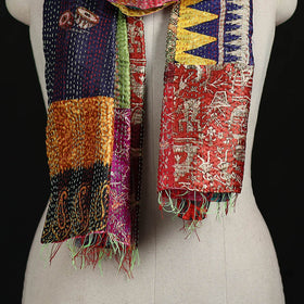 Bengal Kantha Handwork Patchwork Reversible Silk Stole 62