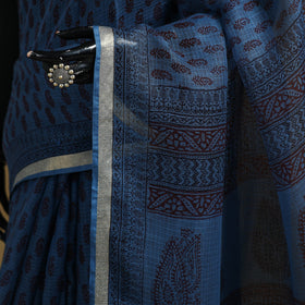 Bagh Hand Block Print Natural Dyed Kota Doria Cotton Saree 31