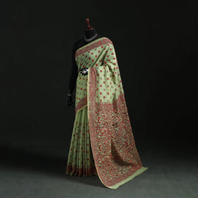 Bengal Kantha Hand Embroidery Silk Cotton Chapa Work Saree 35