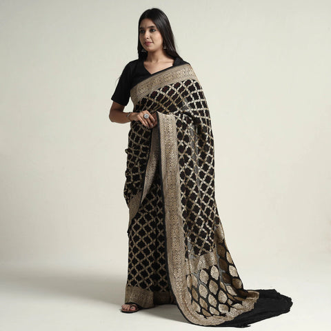 black saree banarsi