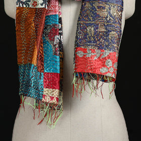 Bengal Kantha Handwork Patchwork Reversible Silk Stole 63