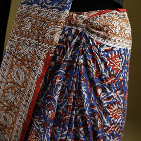 Bagru Hand Block Print Pure Mul Cotton Ready To Wear Saree 28