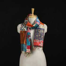 Bengal Kantha Handwork Patchwork Reversible Silk Stole 63