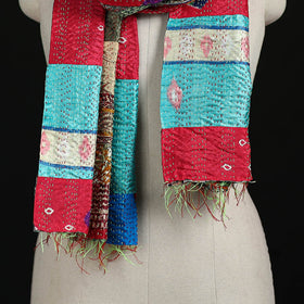 Bengal Kantha Handwork Patchwork Reversible Silk Stole 64