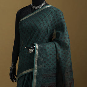 Bagh Hand Block Print Natural Dyed Kota Doria Cotton Saree 32