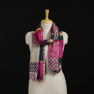 Bengal Kantha Handwork Patchwork Reversible Silk Stole 66