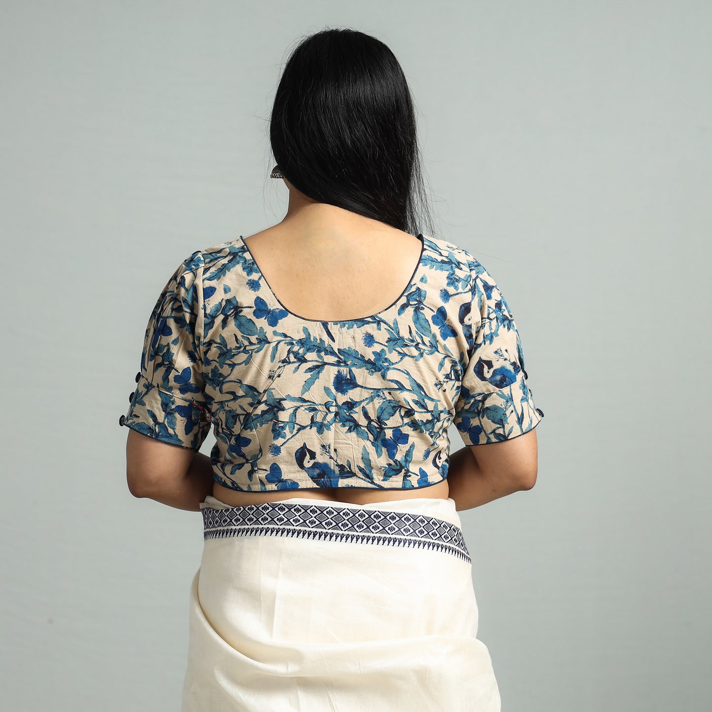 Beige - Kalamkari Printed Cotton Stitched Blouse