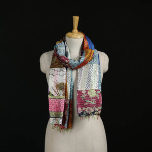 Bengal Kantha Handwork Patchwork Reversible Silk Stole 67