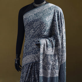 Bagru Hand Block Print Pure Mul Cotton Ready To Wear Saree 30
