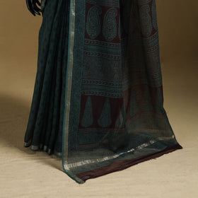 Bagh Hand Block Print Natural Dyed Kota Doria Cotton Saree 32