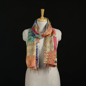 Bengal Kantha Handwork Patchwork Reversible Silk Stole 68