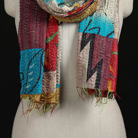 Bengal Kantha Handwork Patchwork Reversible Silk Stole 69