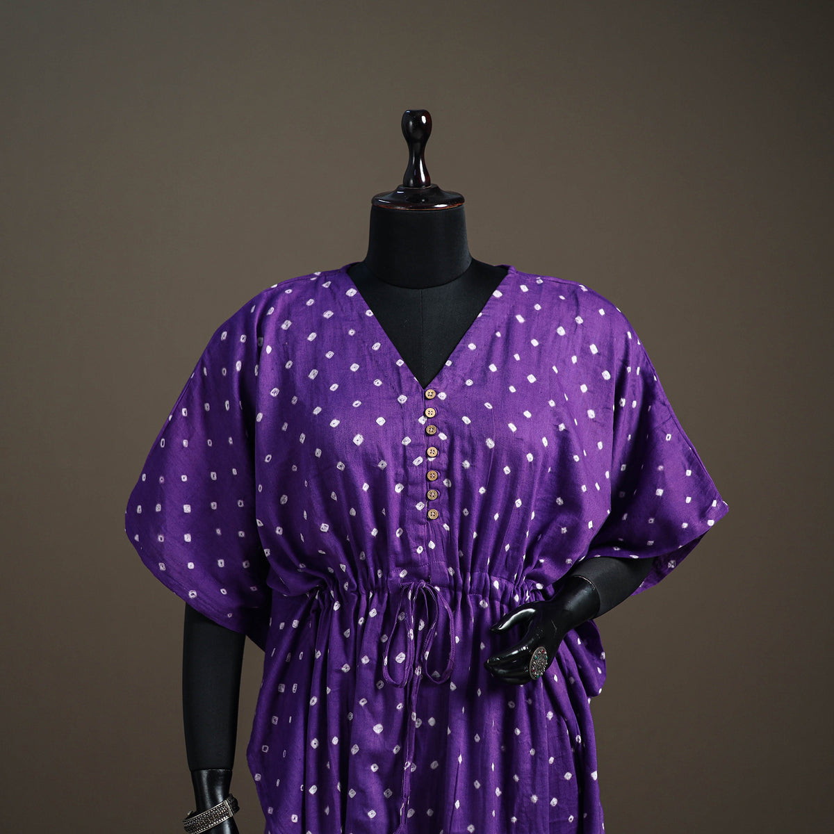 Bandhani Tie-Dye Cotton Kaftan (Medium) 105