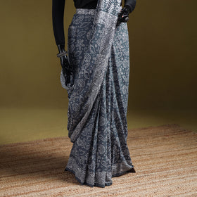 Bagru Hand Block Print Pure Mul Cotton Ready To Wear Saree 30