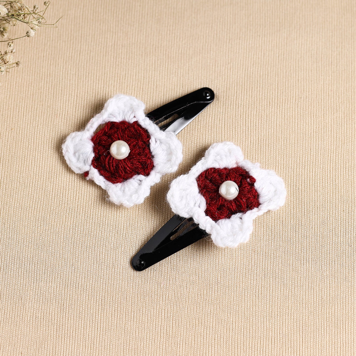 Handcrafted Crochet Tik-Tak Hair Clip (set of 2) 12