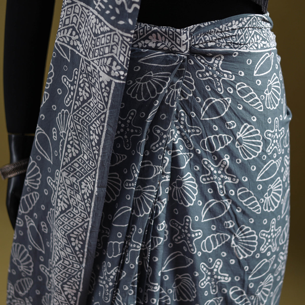 Bagru Hand Block Print Pure Mul Cotton Ready To Wear Saree 30
