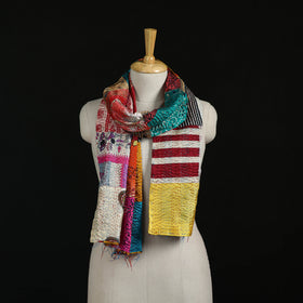 Bengal Kantha Handwork Patchwork Reversible Silk Stole 72