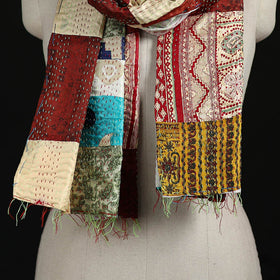 Bengal Kantha Handwork Patchwork Reversible Silk Stole 73