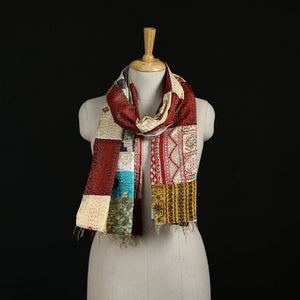 Bengal Kantha Handwork Patchwork Reversible Silk Stole 73