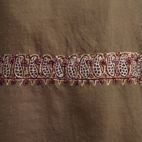 Brown - sozni hand embroidery work kashmiri merino wool