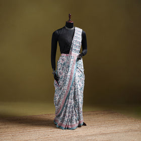 Sanganeri Hand Block Print Pure Mul Cotton Ready To Wear Saree  14