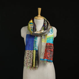 Bengal Kantha Handwork Patchwork Reversible Silk Stole 76
