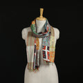 Bengal Kantha Handwork Patchwork Reversible Silk Stole 77