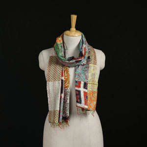 Bengal Kantha Handwork Patchwork Reversible Silk Stole 77