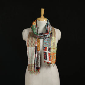 Bengal Kantha Handwork Patchwork Reversible Silk Stole 77