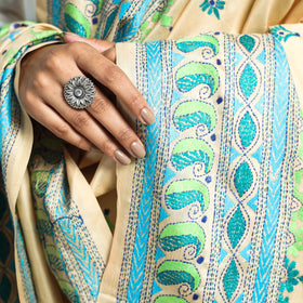  Authentic Bengal Kantha Hand Embroidery Bangalore Silk Dupatta 