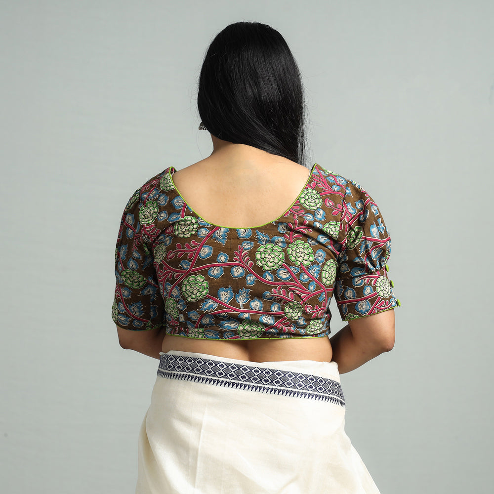 Kalamkari Printed Cotton Stitched Blouse
 