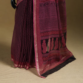 Bagh Hand Block Print Natural Dyed Kota Doria Cotton Saree 34