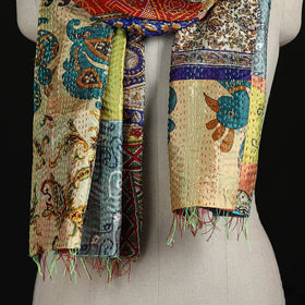 Bengal Kantha Handwork Patchwork Reversible Silk Stole 78